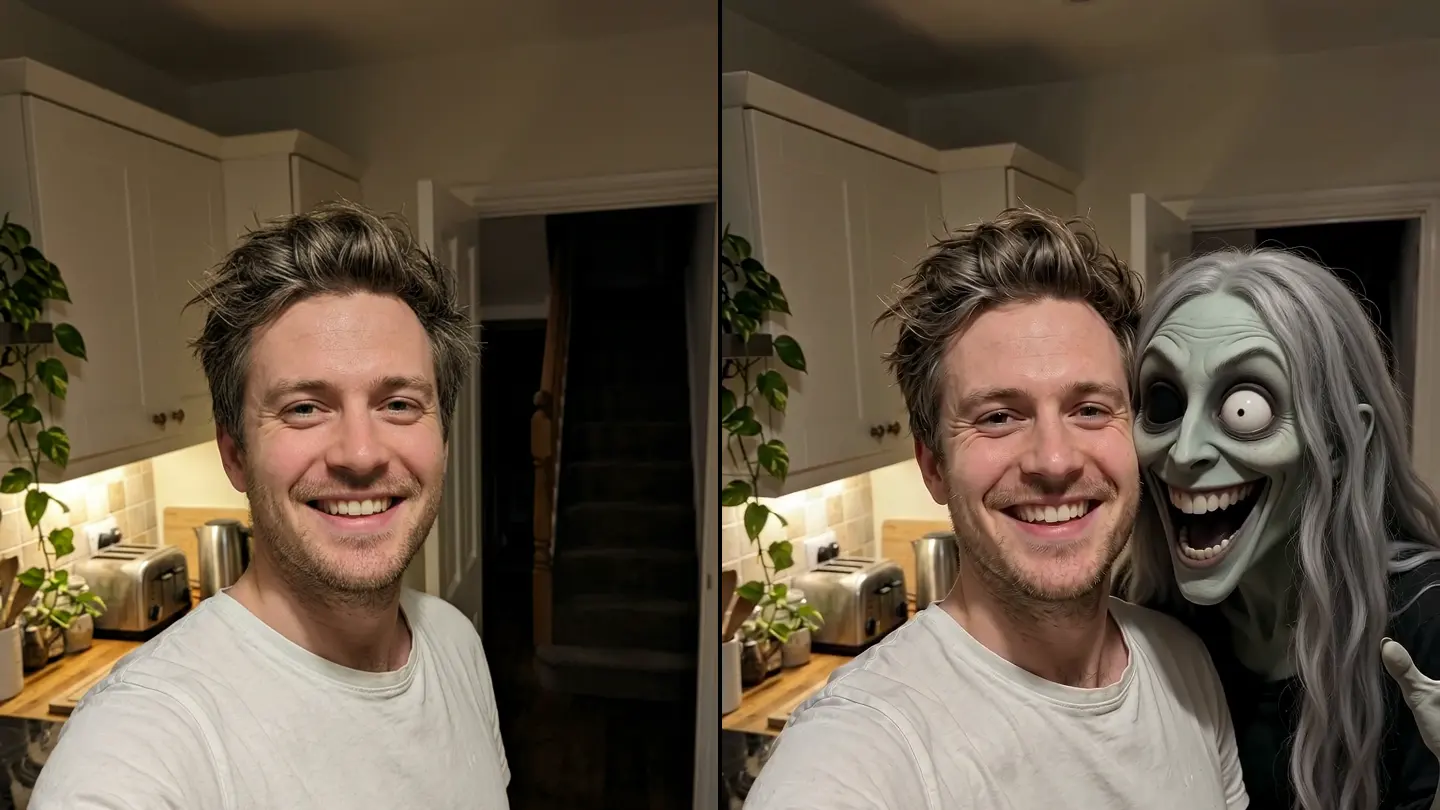 Küche bei Nacht: das Foto und das letzte Bild des Videos
