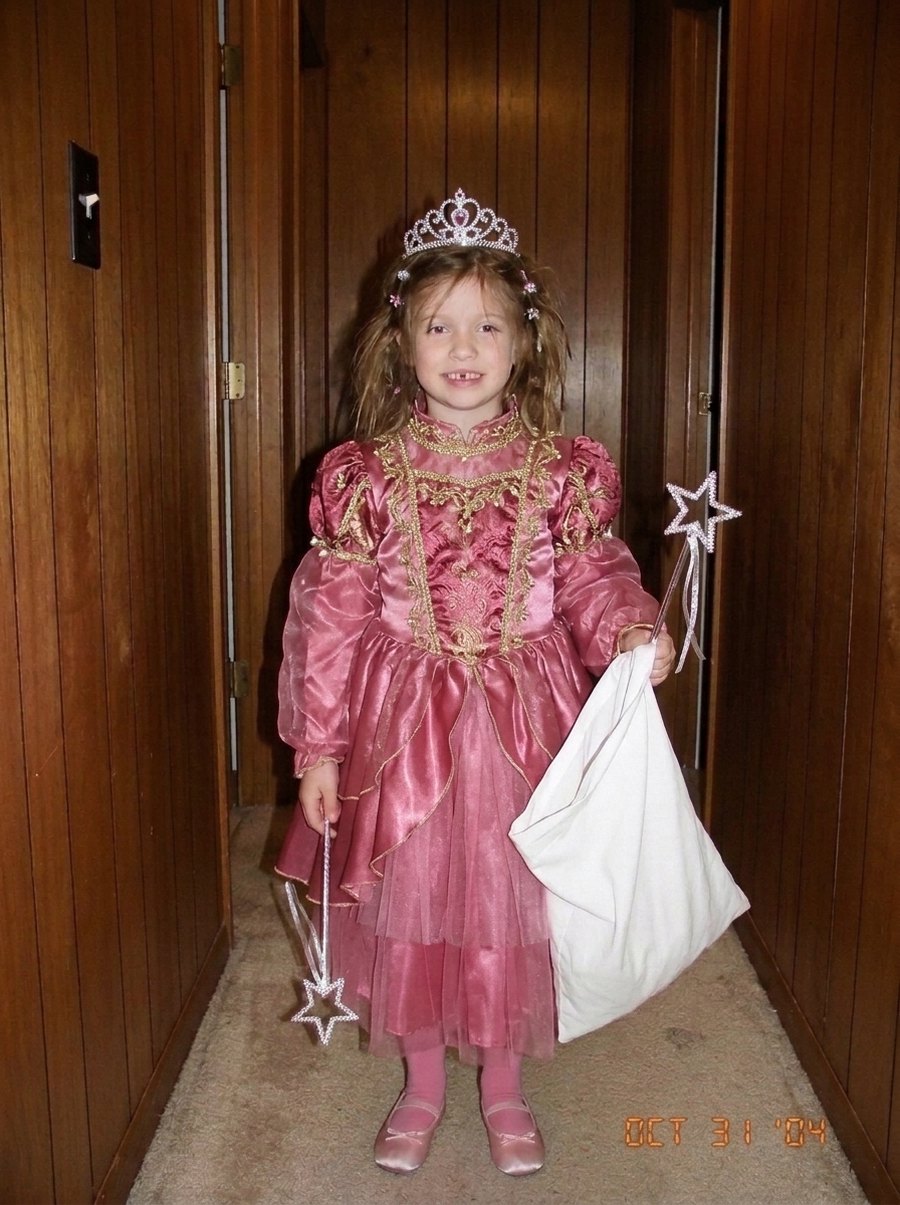 Slide 2: the gown stays but the hair is the real hair again